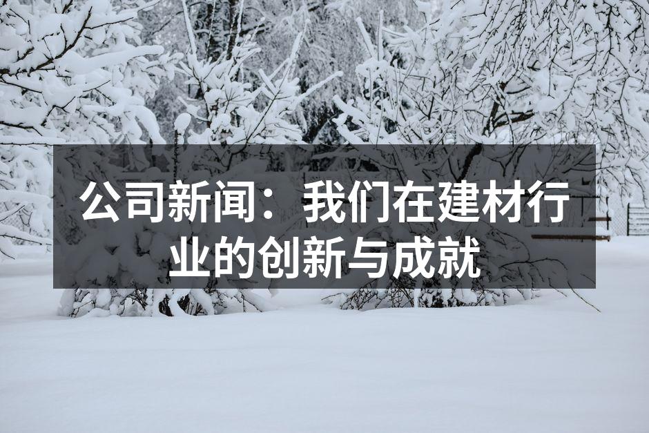 公司新闻：我们在建材行业的创新与成就